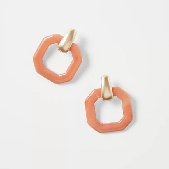 Ann Taylor Acetate Octagon Earrings - Picture 2 of 5